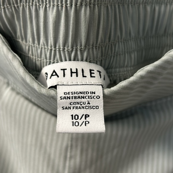 Athleta Brooklyn Textured City Stripe Coast Green joggers - size 10P - Picture 4 of 4